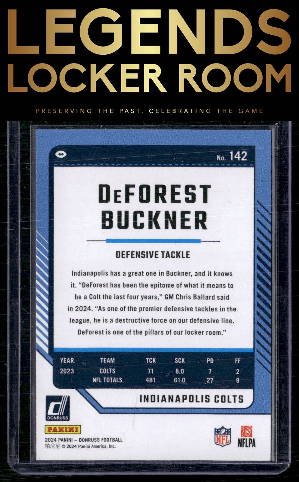 2024 Donruss #142 DeForest Buckner Press Proof Silver