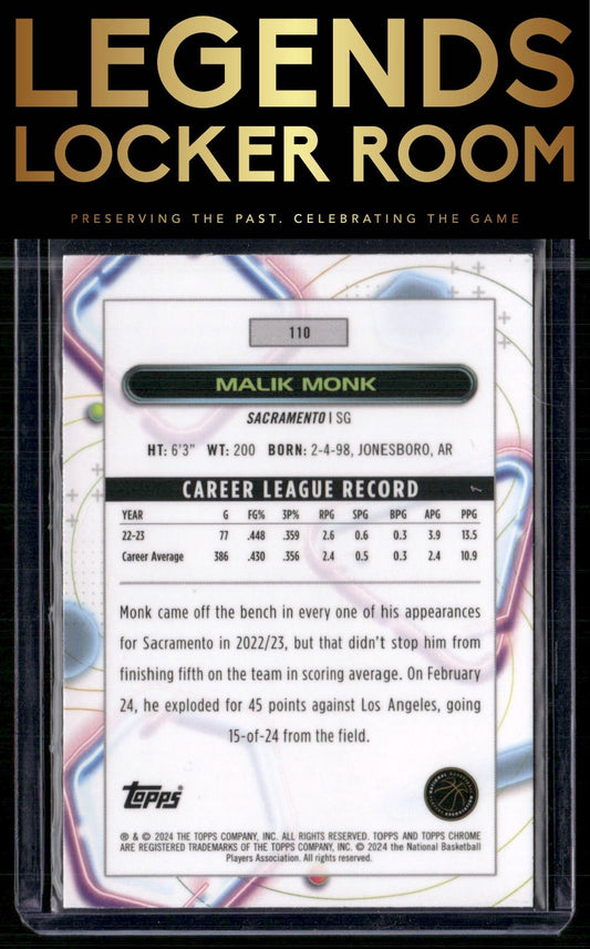 2023-24 Topps Chrome Cosmic #110 Malik Monk