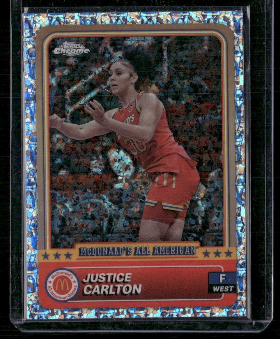 2024 Topps Chrome McDonald's All-American Justice Carlton McFlurry Refractor