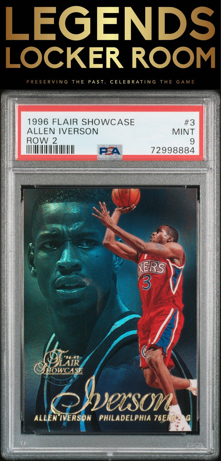 1996 Flair Showcase #3 Allen Iverson Row 2 PSA 9