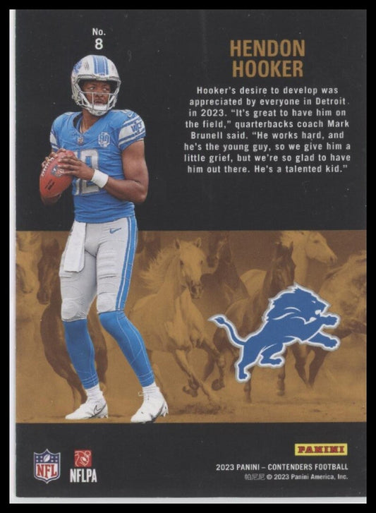 2023 Panini Contenders #8 Hendon Hooker Rookie Stallions