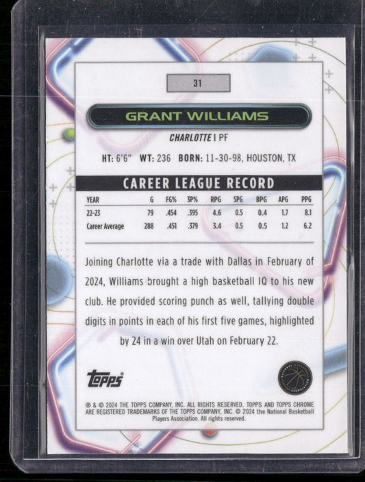 2023-24 Topps Chrome Cosmic #31 Grant Williams Blue Moon Refractors #/99