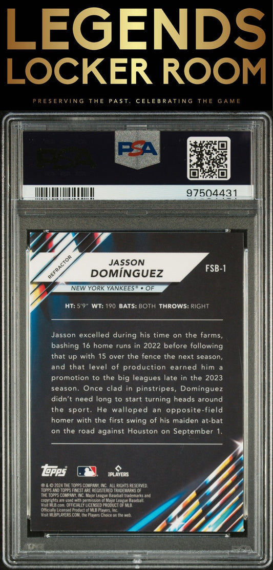 2024 Topps Finest Future So Bright Jasson Dominguez Refractor PSA 9
