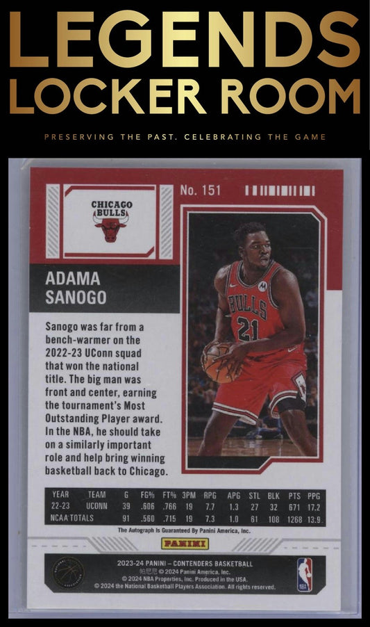 2023-24 Panini Contenders #151 Adama Sanogo Season Ticket Retail