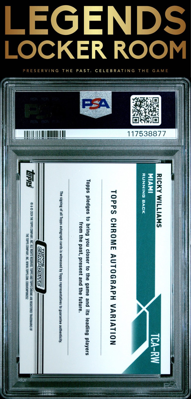 2023 Topps Composite Topps Chrome Autographs Ricky Williams Gold PSA 10