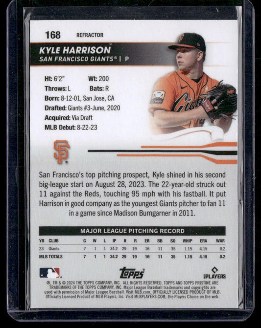 2024 Topps Pristine #168 Kyle Harrison Refractors