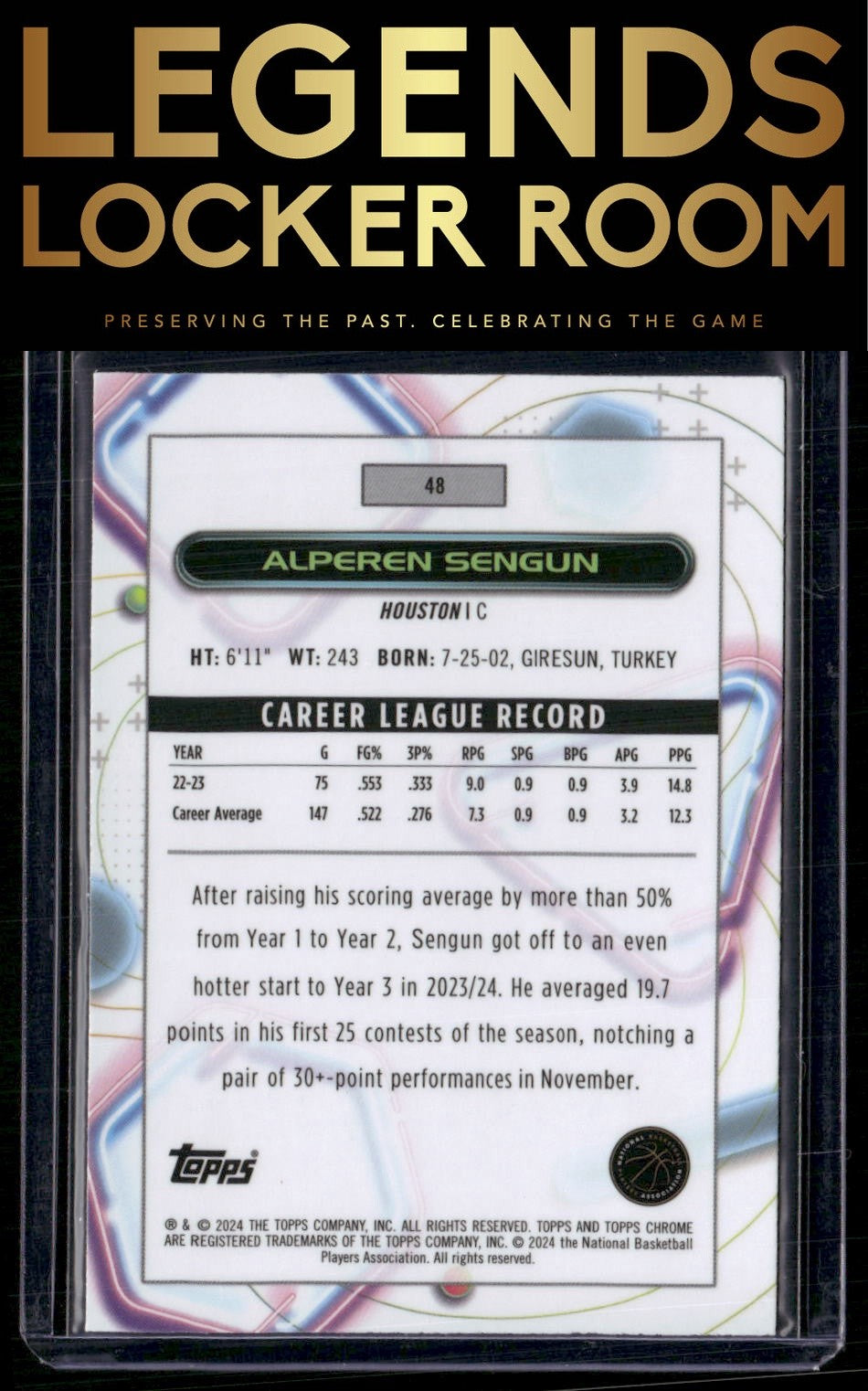 2023-24 Topps Chrome Cosmic #48 Alperen Sengun