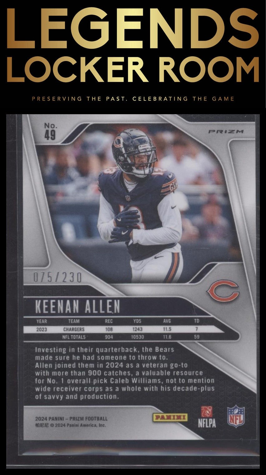 2024 Panini Prizm #49 Keenan Allen Blue Wave #/230