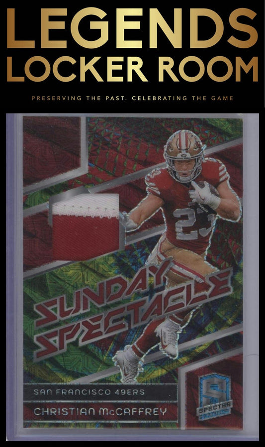 2024 Panini Spectra #SS-CMY Christian McCaffrey Sunday Spectacle Meta #/25