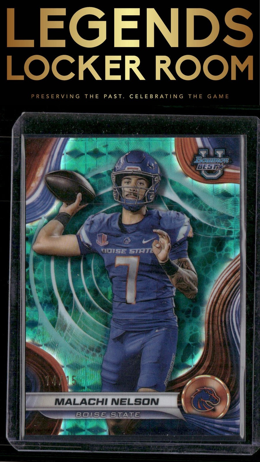 2024 Bowman University Best #98 Malachi Nelson Teal Geometric Refractor #/15