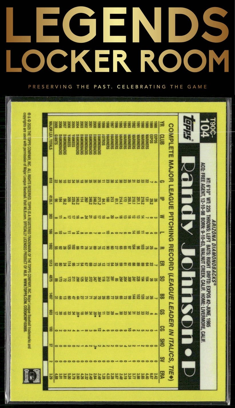 2025 Topps Randy Johnson 1990 Topps Baseball 35th Anniversary Chrome Mojo