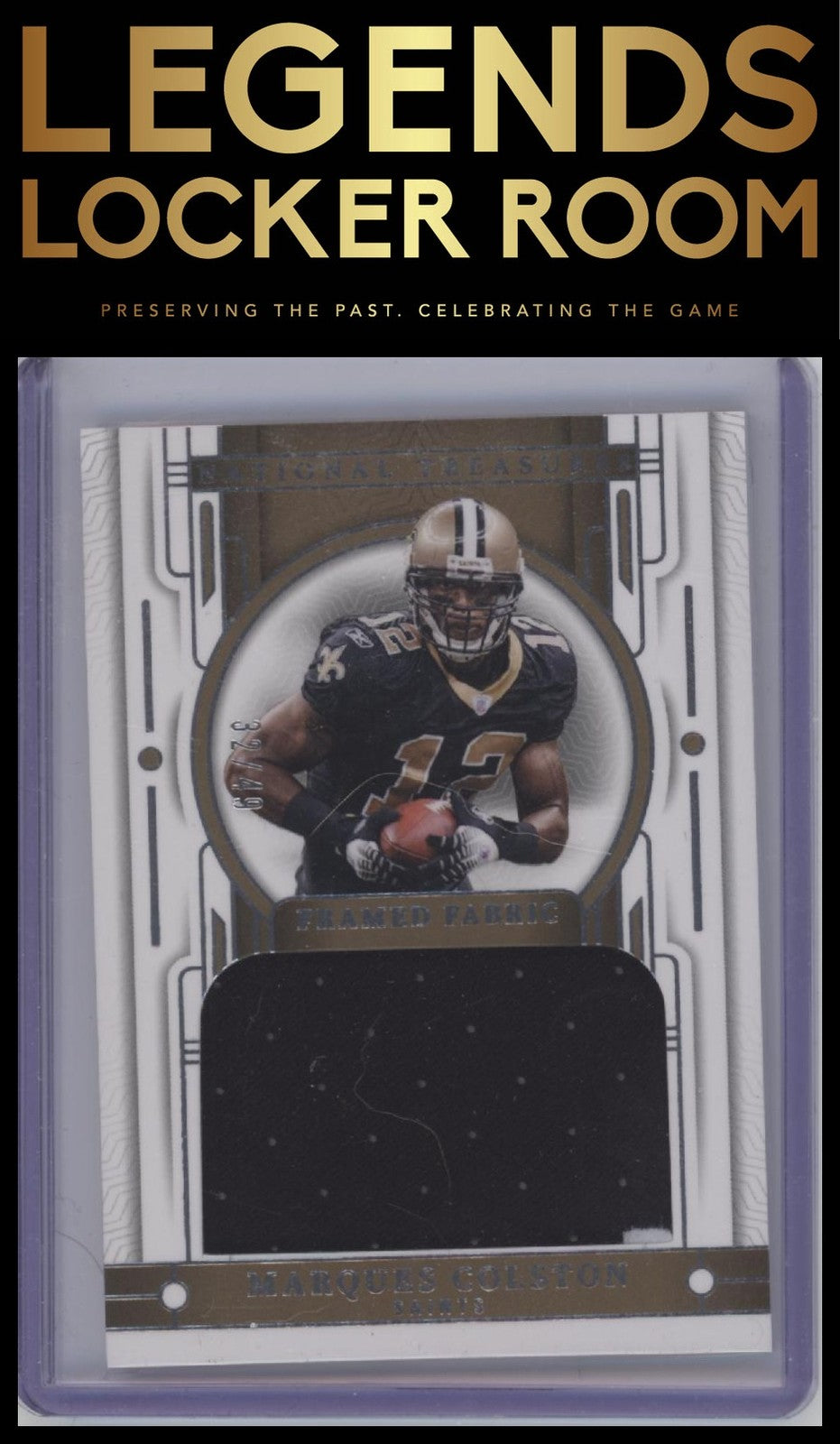 2023 Panini National Treasures #FFA-MCN Marques Colston Framed Fabric #/49