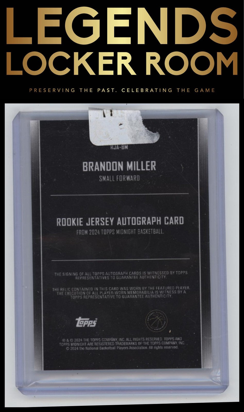2023-24 Topps Midnight #RJA-BM Brandon Miller Rookie Jersey Autographs
