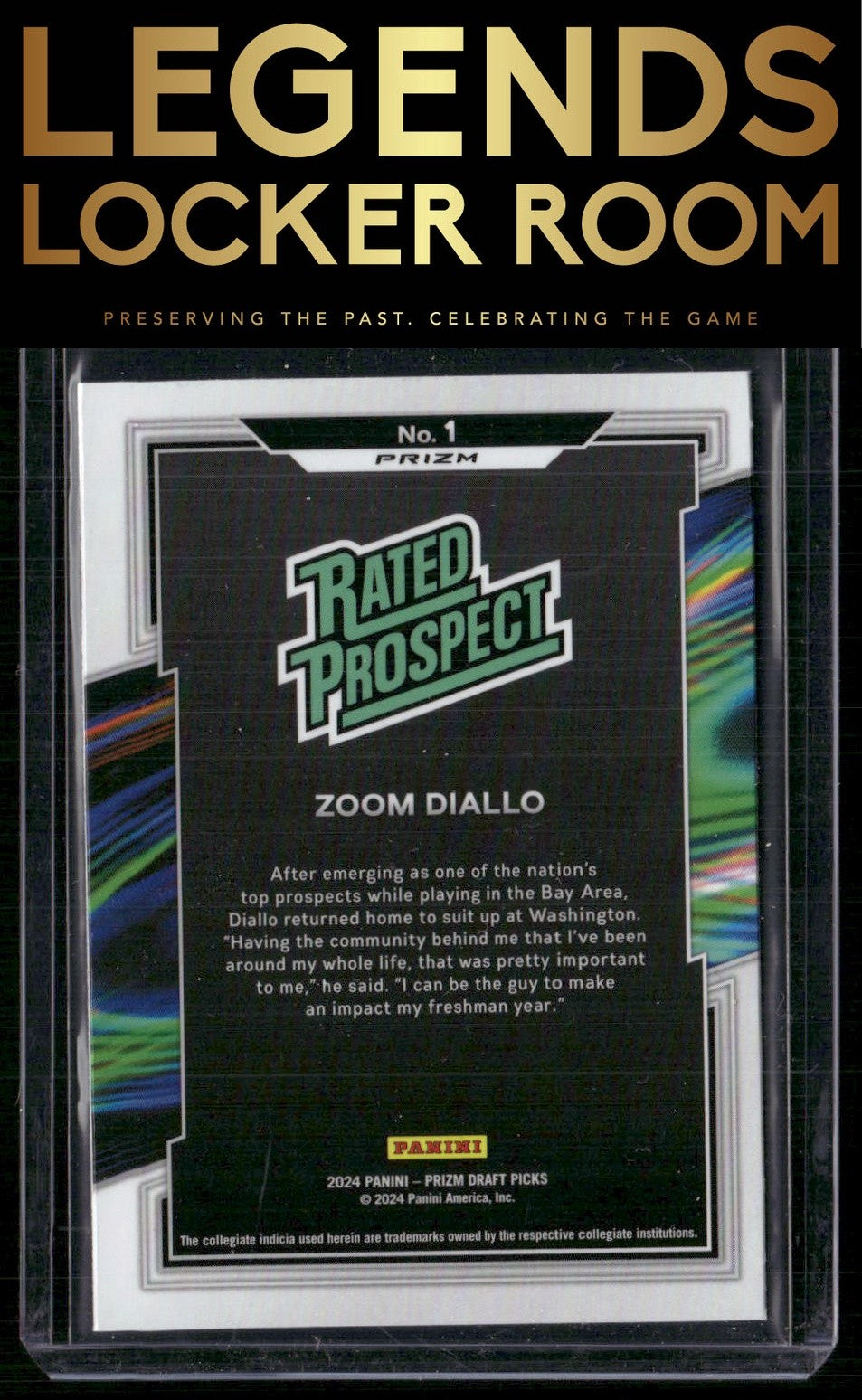2024 Panini Prizm Draft Picks #1 Zoom Diallo Rated Prospect Prizms Silver