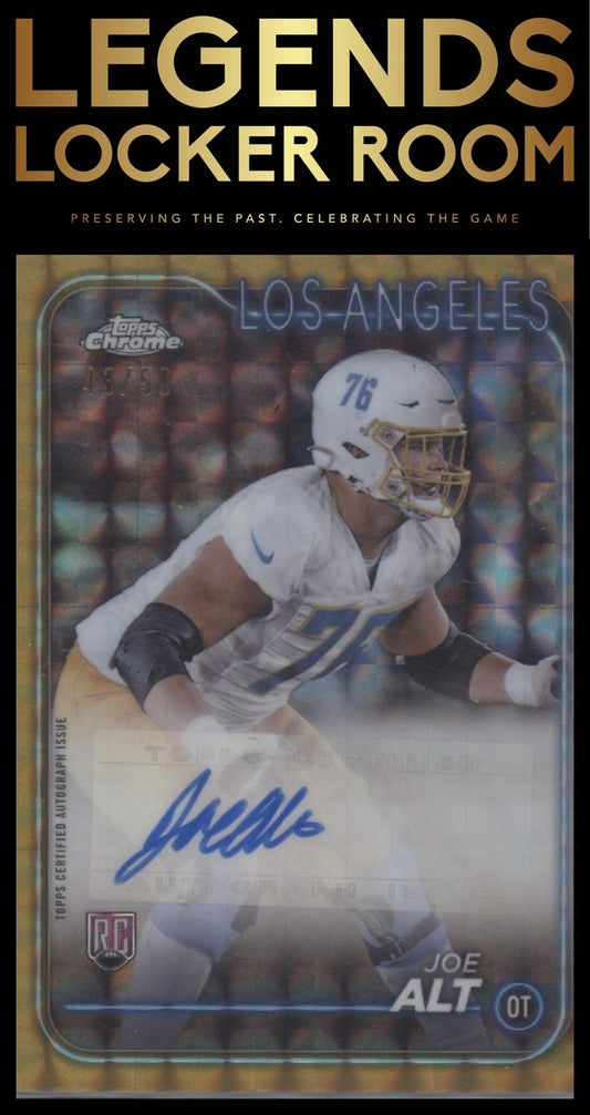 2024 Topps Chrome Joe Alt Rookie Auto Gold Geometric Refractor /50