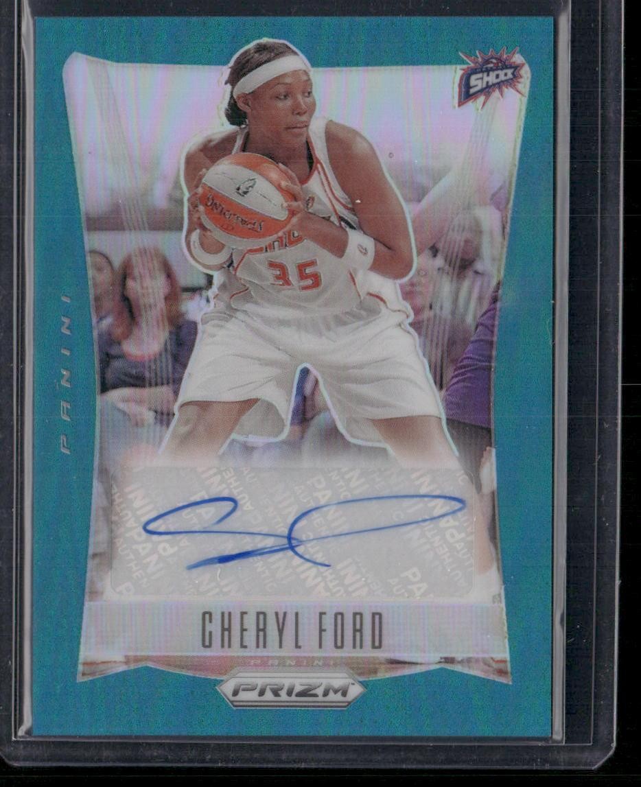 2024 Panini Prizm WNBA #TB-CF Cheryl Ford Throwback Signatures Prizms Teal #/35