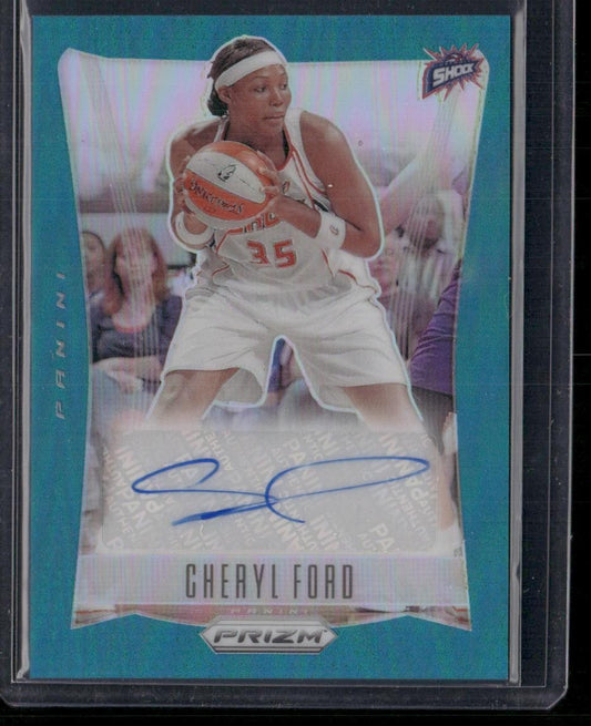 2024 Panini Prizm WNBA #TB-CF Cheryl Ford Throwback Signatures Prizms Teal #/35