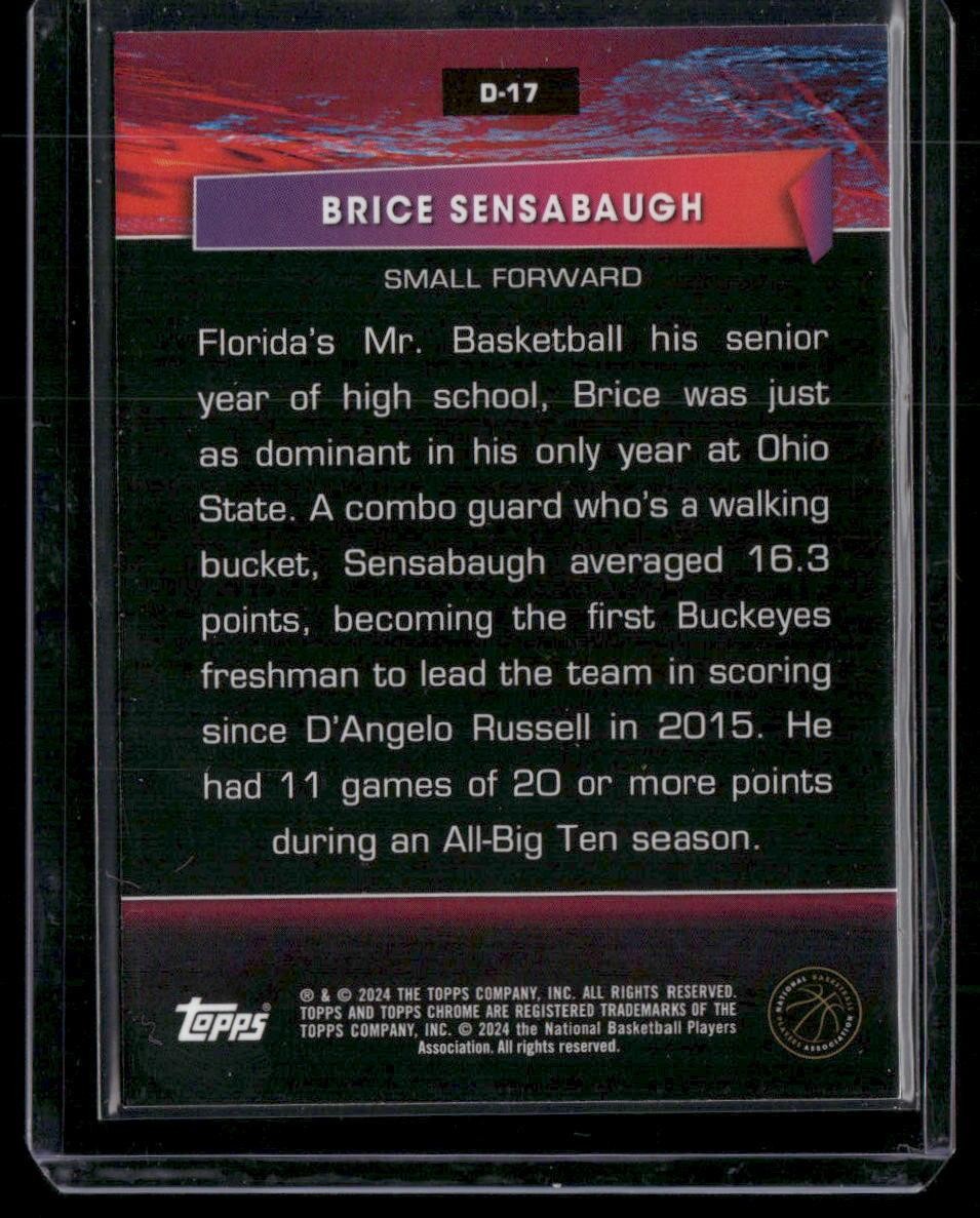 2023-24 Topps Chrome #D-17 Brice Sensabaugh Destiny