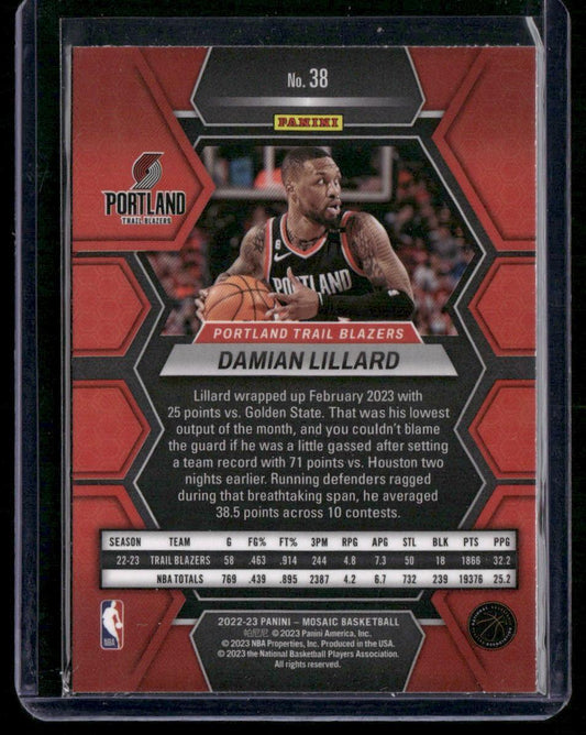 2022-23 Panini Mosaic #38 Damian Lillard