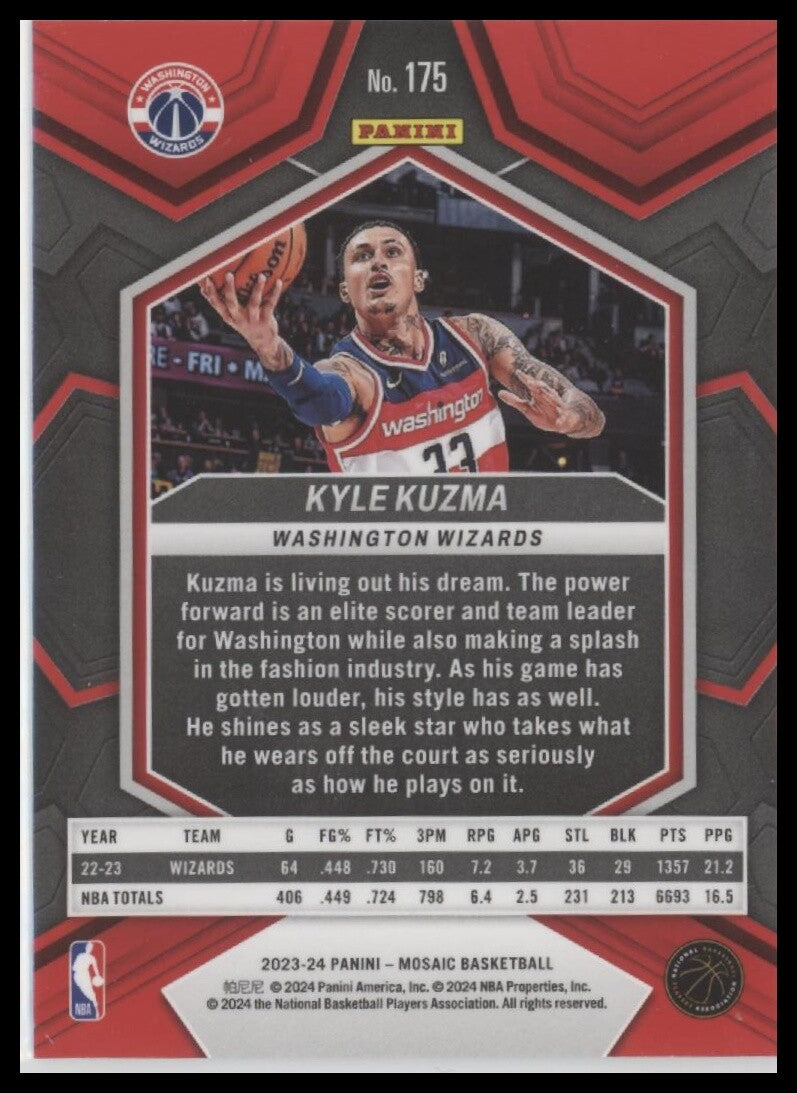 2023-24 Panini Mosaic #175 Kyle Kuzma