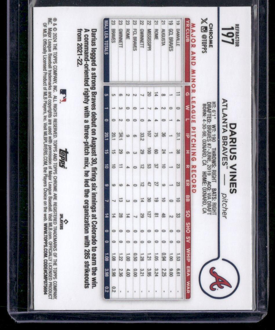 2024 Topps Chrome #197 Darius Vines Refractors
