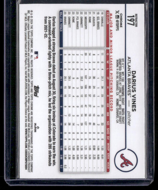 2024 Topps Chrome #197 Darius Vines Refractors