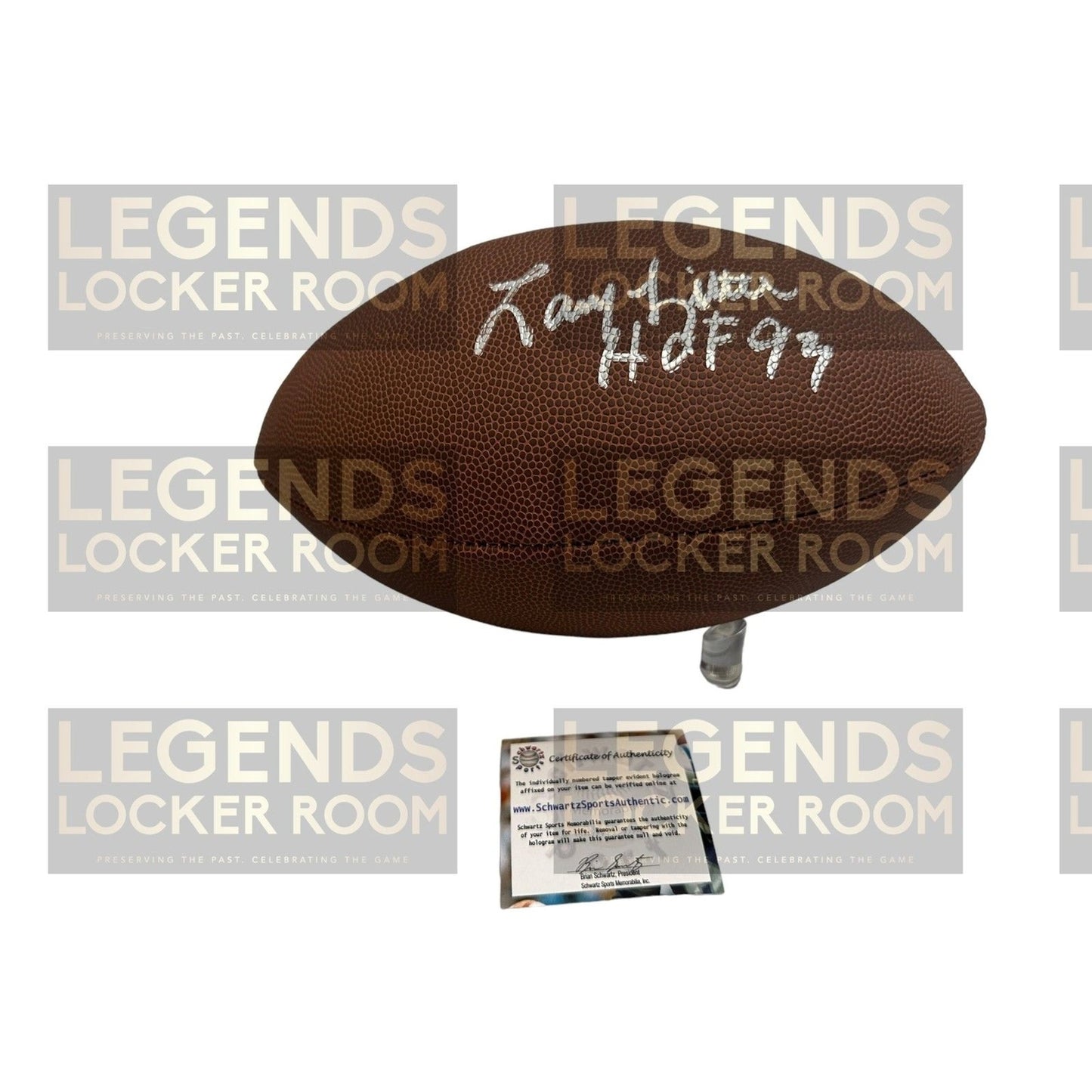 Larry Little Signed Football - Inscribed "HOF 93" - Certificate of Authenticity 