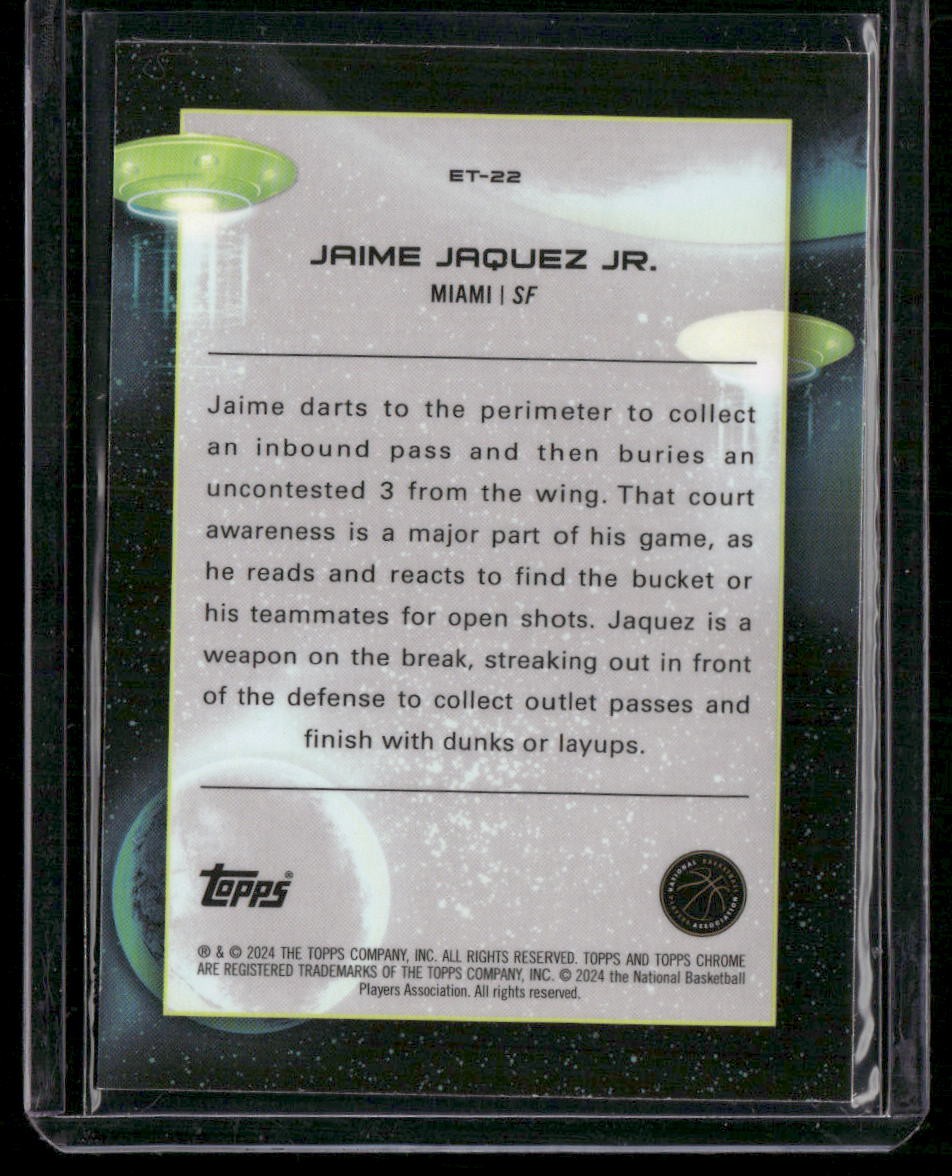 2023-24 Topps Chrome Cosmic #ET-22 Jaime Jaquez Jr. Extraterrestrial Talent