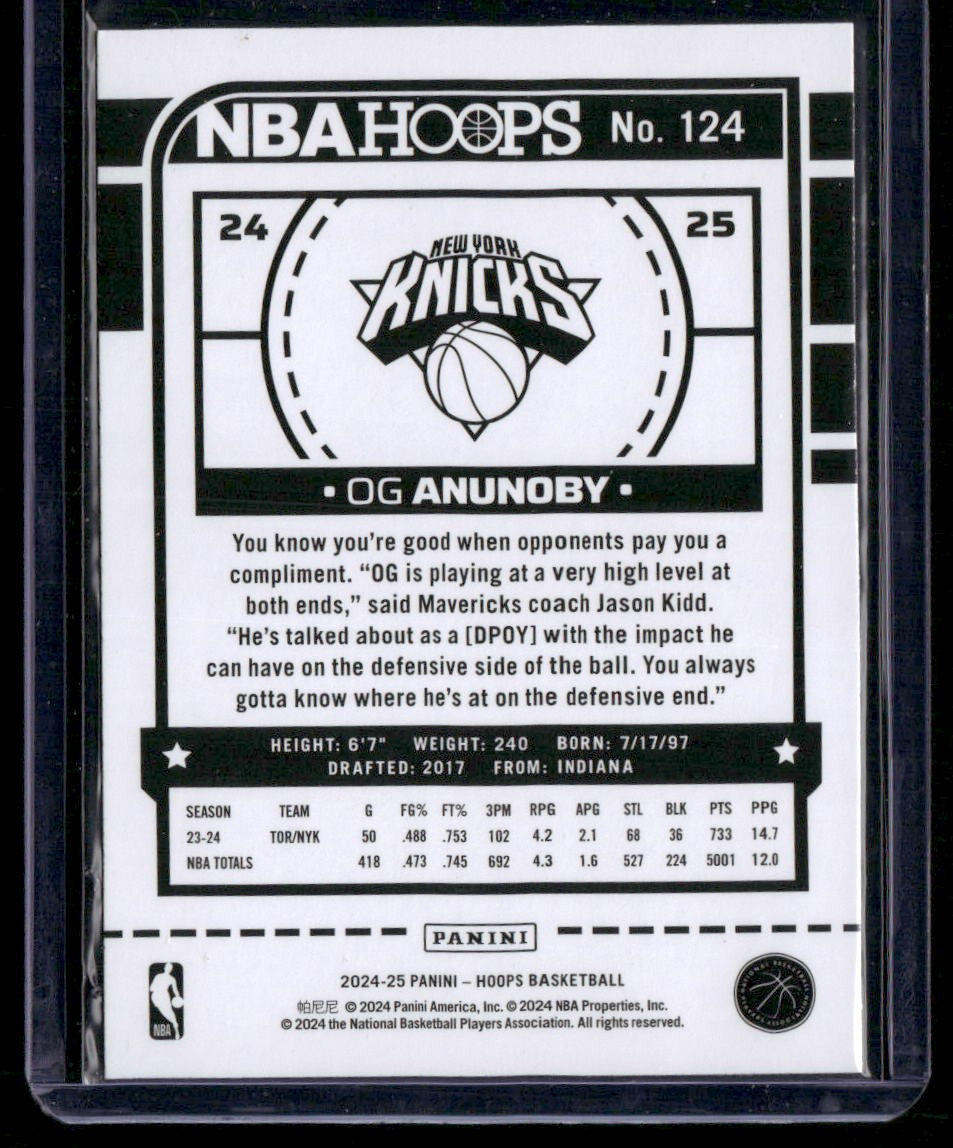 2024-25 Hoops #124 OG Anunoby
