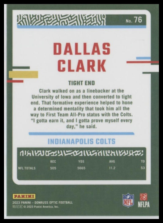 2023 Donruss Optic #76 Dallas Clark