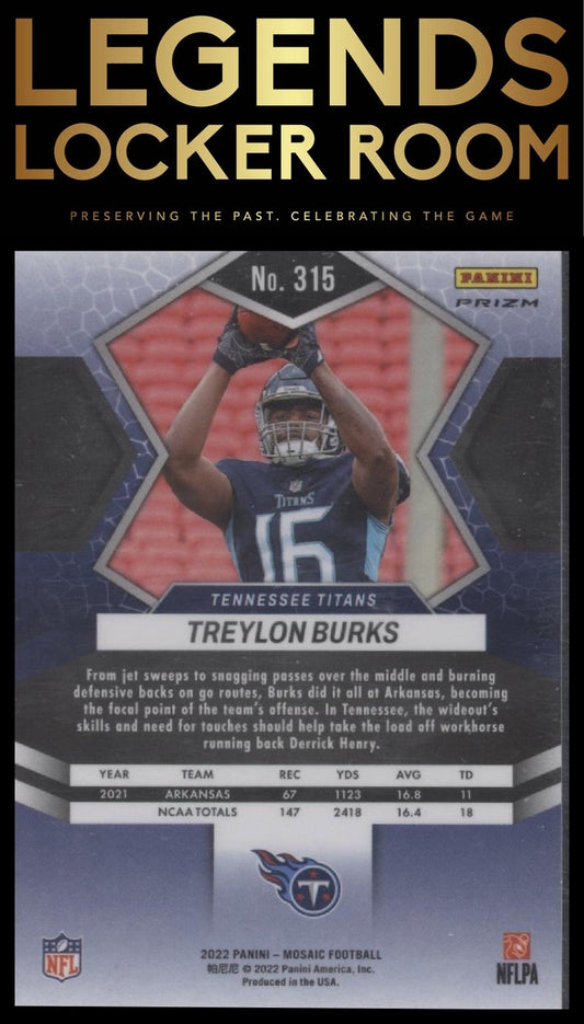 2022 Panini Mosaic #315 Treylon Burks Sparkle Red