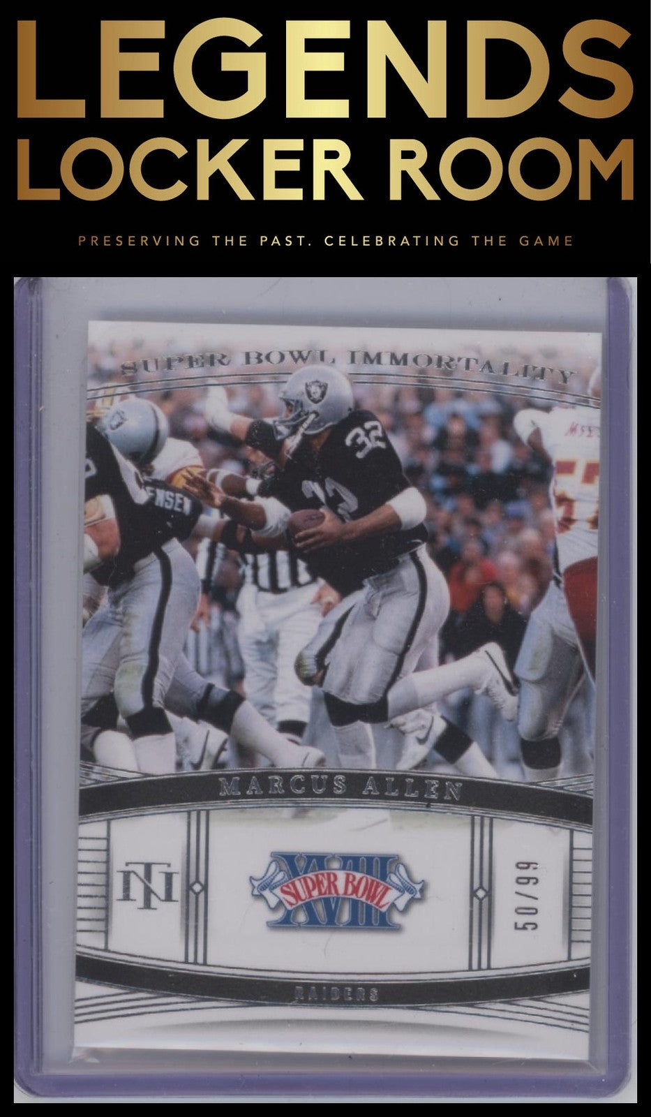 2023 Panini National Treasures #SB-MAN Marcus Allen Super Bowl Immortality #/99