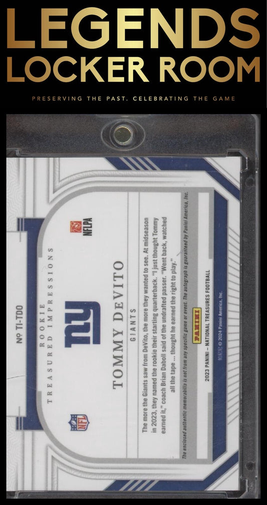 2023 Panini National Treasures Tommy DeVito Rookie Treasured Impressions #/99