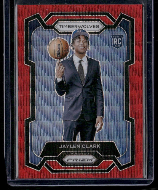 2023-24 Panini Prizm #166 Jaylen Clark Prizms Ruby Wave