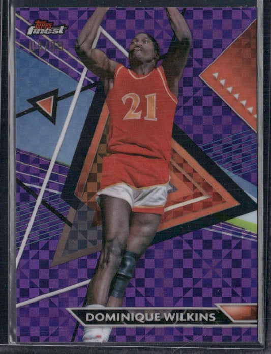 2023-24 Finest #166 Dominique Wilkins Purple Checkerboard Refractors #/99