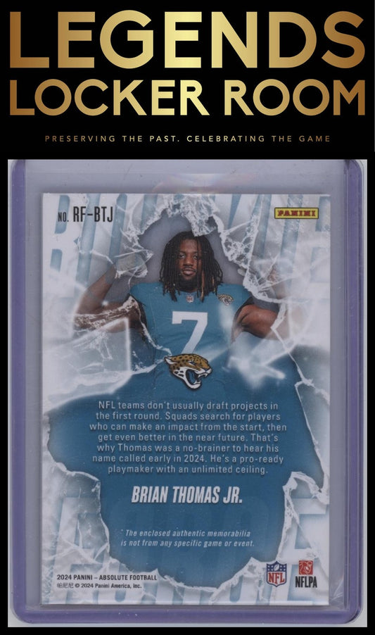2024 Panini Absolute #RF-BTJ Brian Thomas Jr. Rookie Force Gold #/99