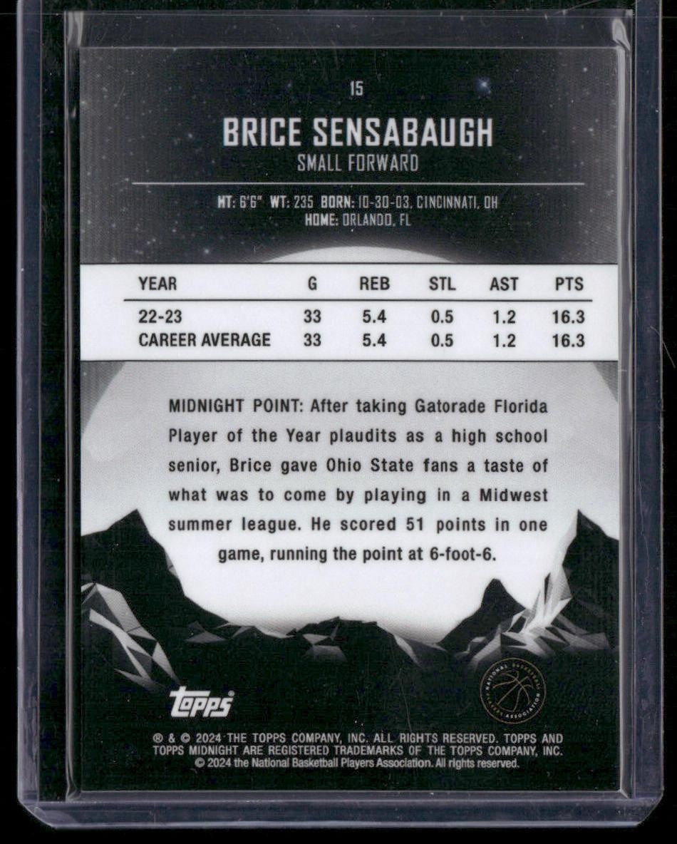 2023-24 Topps Midnight #15 Brice Sensabaugh Twilight /99