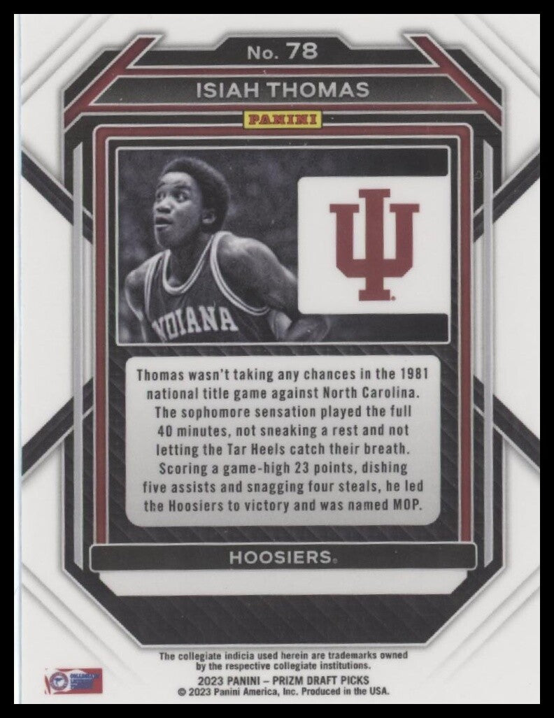 2023 Panini Prizm Draft Picks #78 Isiah Thomas