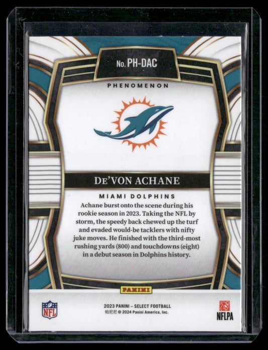 2023 Panini Select #PH-DAC De'Von Achane Phenomenon