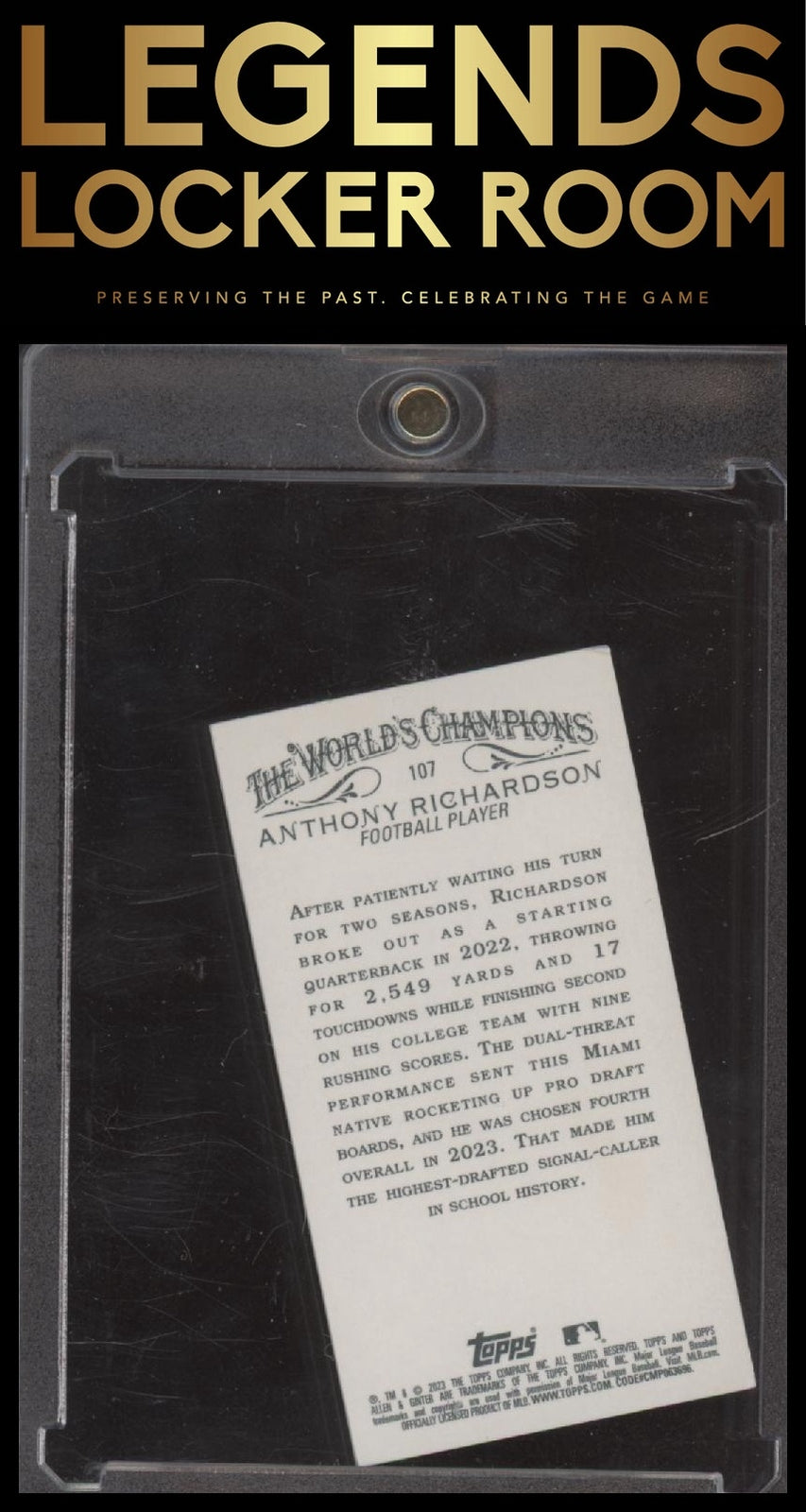 2023 Topps Allen & Ginter #107 Anthony Richardson Mini Gold Border