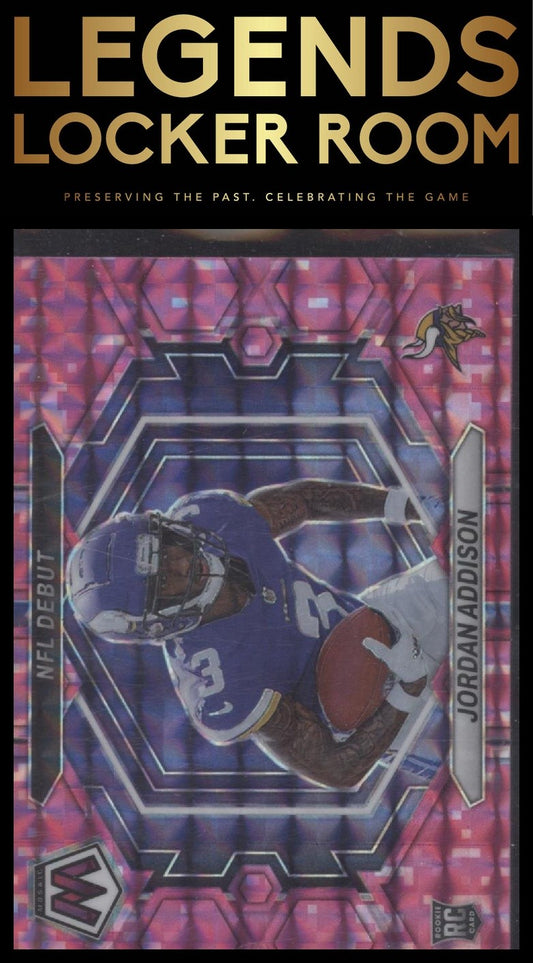 2023 Panini Mosaic #ND-14 Jordan Addison Camo Pink Mosaic