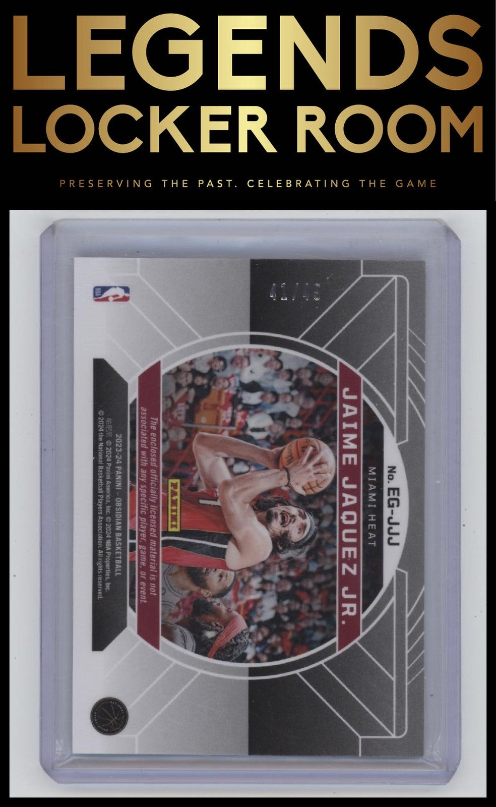 2023-24 Panini Obsidian #EG-JJJ Jaime Jaquez Jr. Equinox Gear Purple Flood #/49