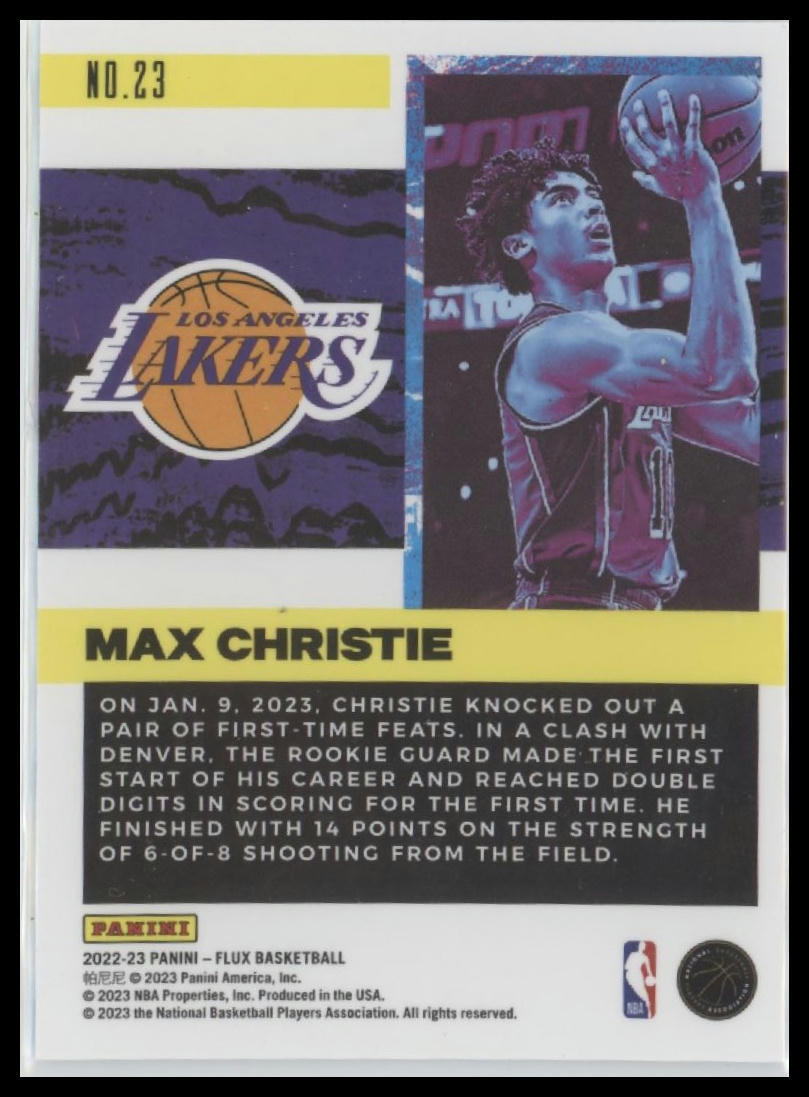 2022-23 Panini Flux #23 Max Christie Freshman Year