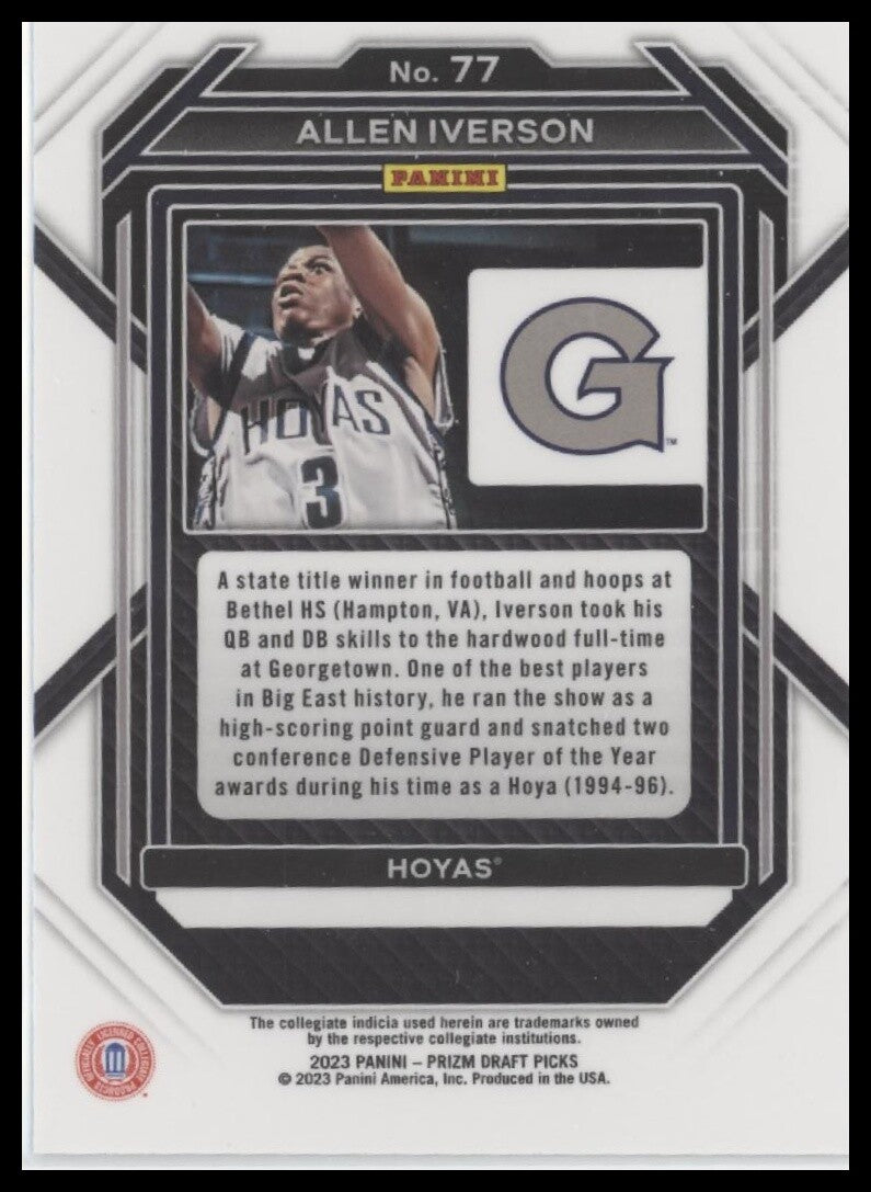 2023 Panini Prizm Draft Picks #77 Allen Iverson