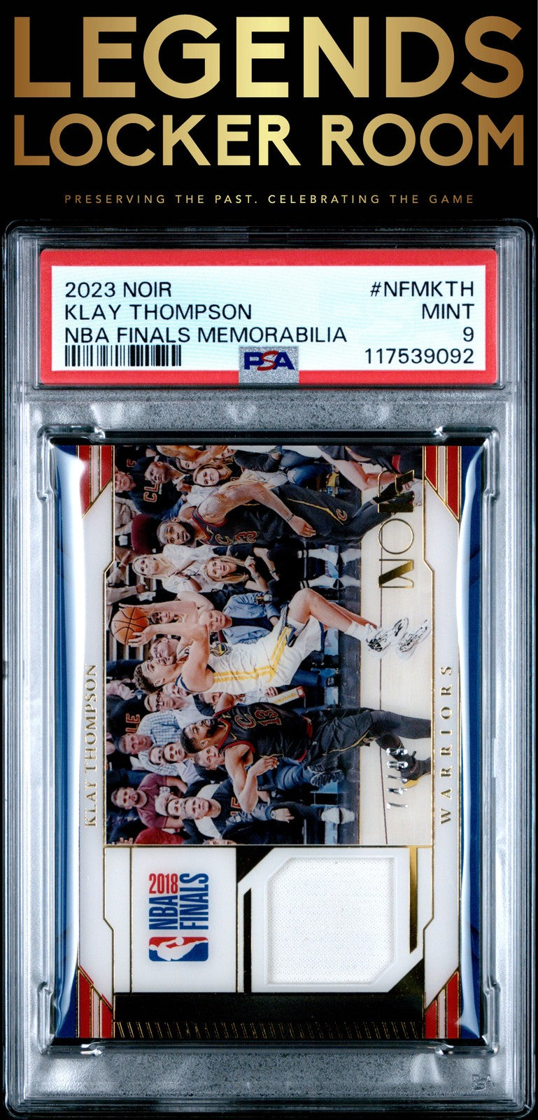 2023 Panini Noir NBA Finals Memorabilia #NFMKTH Klay Thompson PSA 9