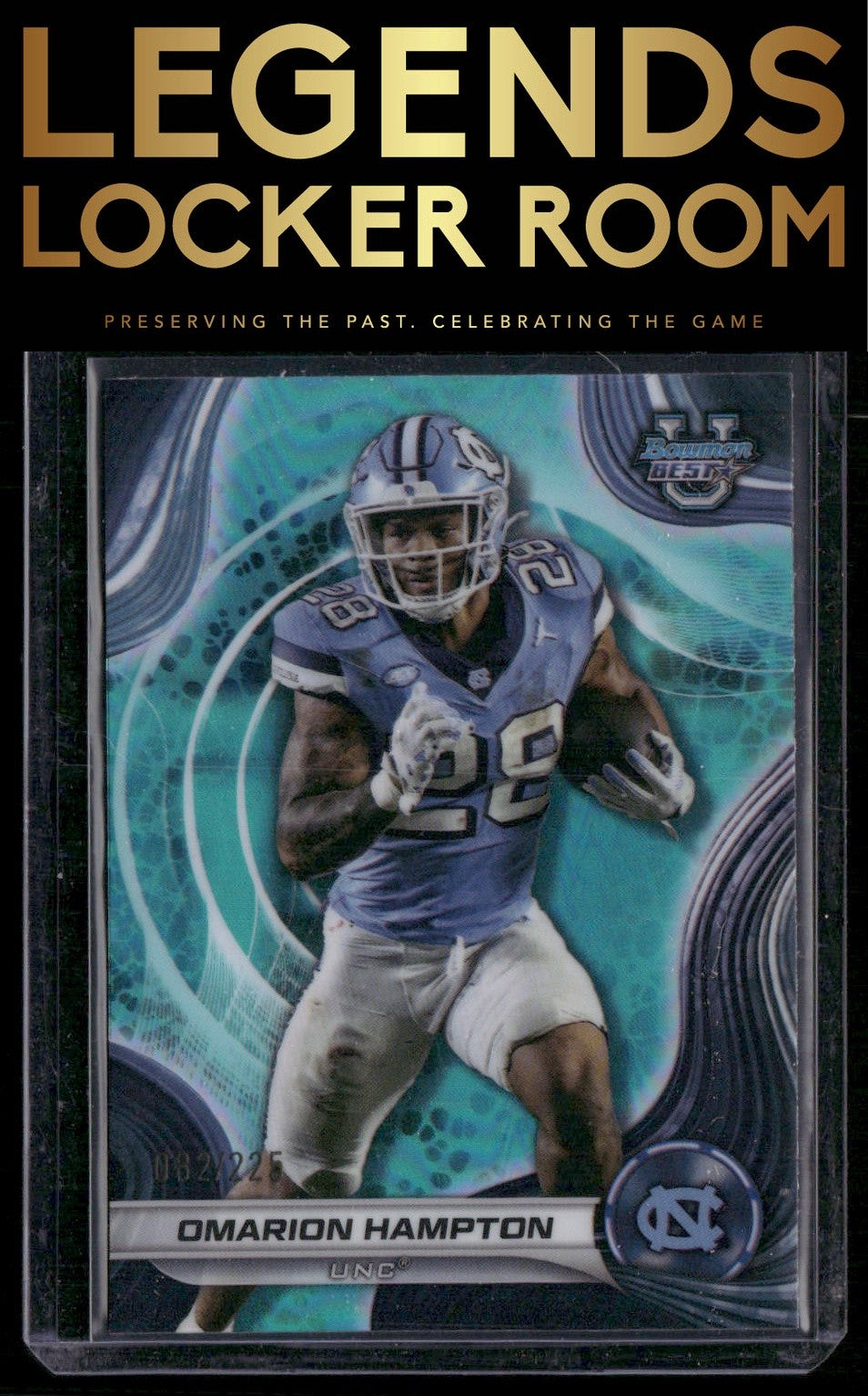2024 Bowman University Best #42 Omarion Hampton Aqua Refractor #/225