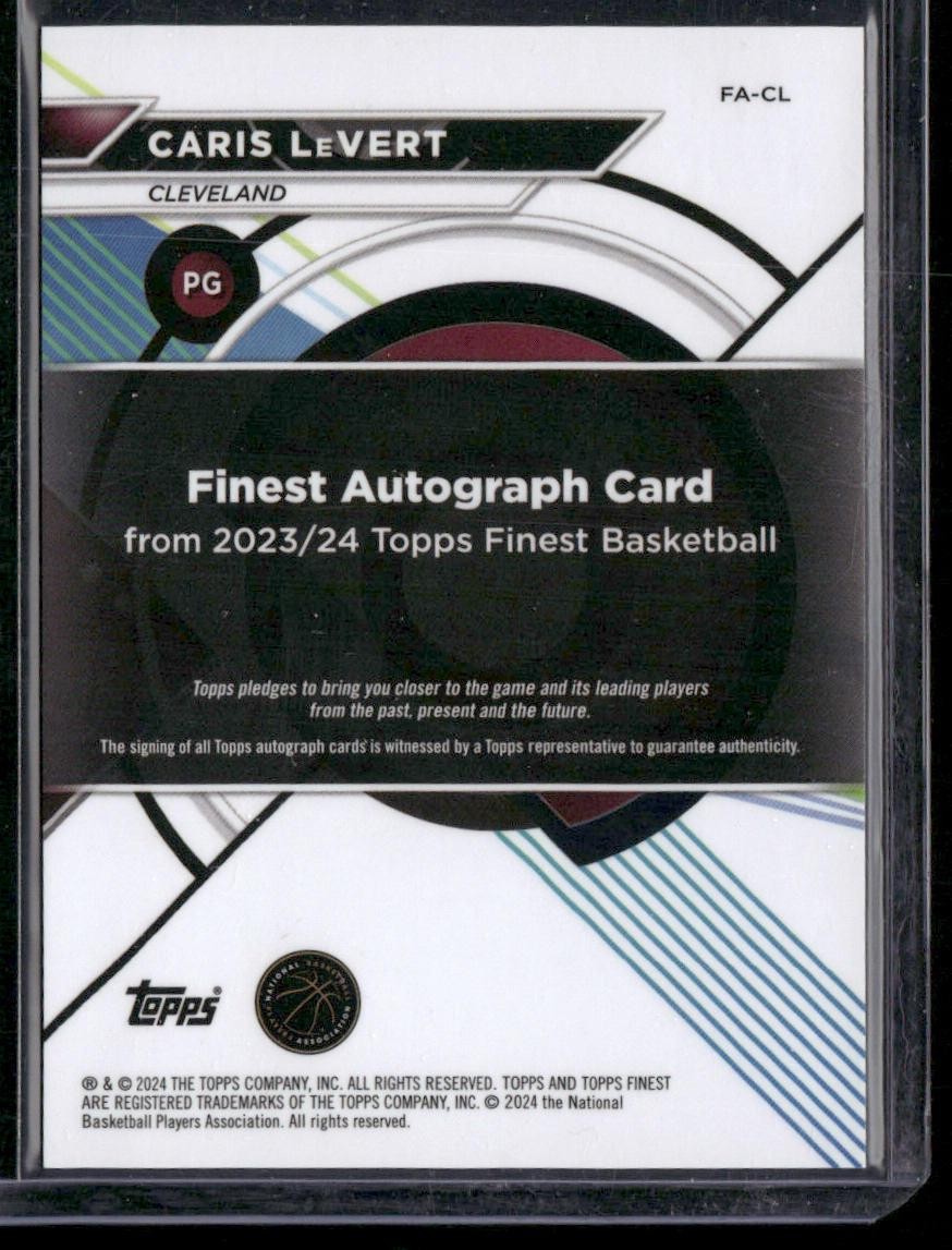 2023-24 Finest #FA-CL Caris LeVert Finest Autographs Black Refractors #/25