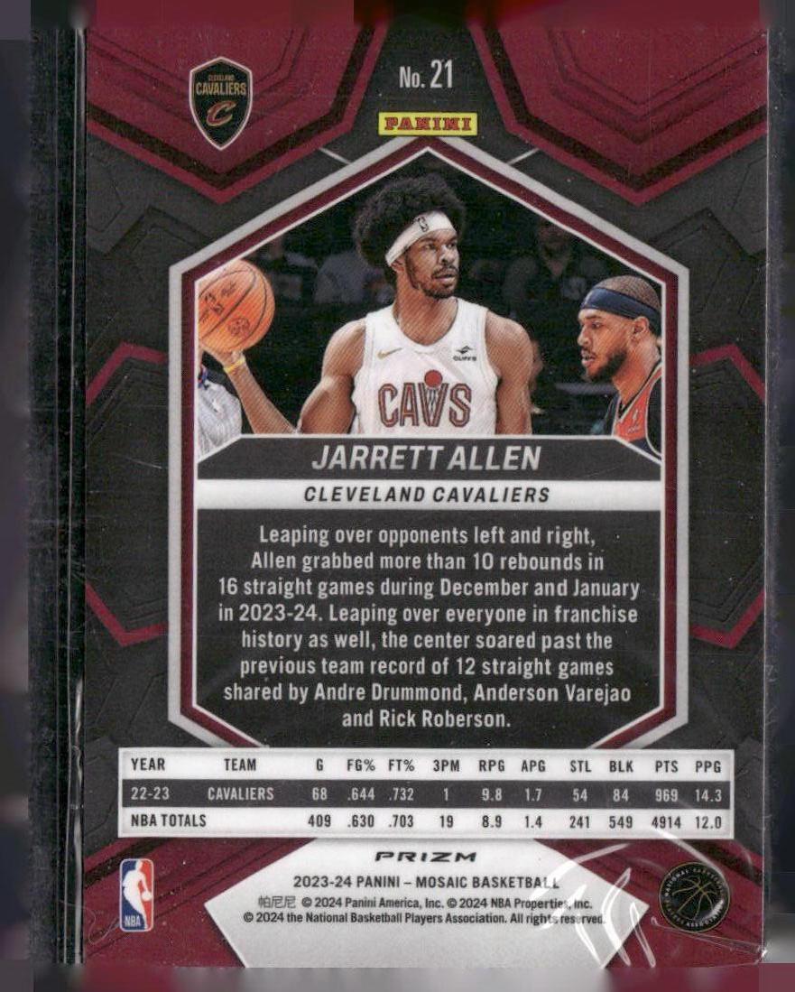 2023-24 Panini Mosaic #21 Jarrett Allen Red