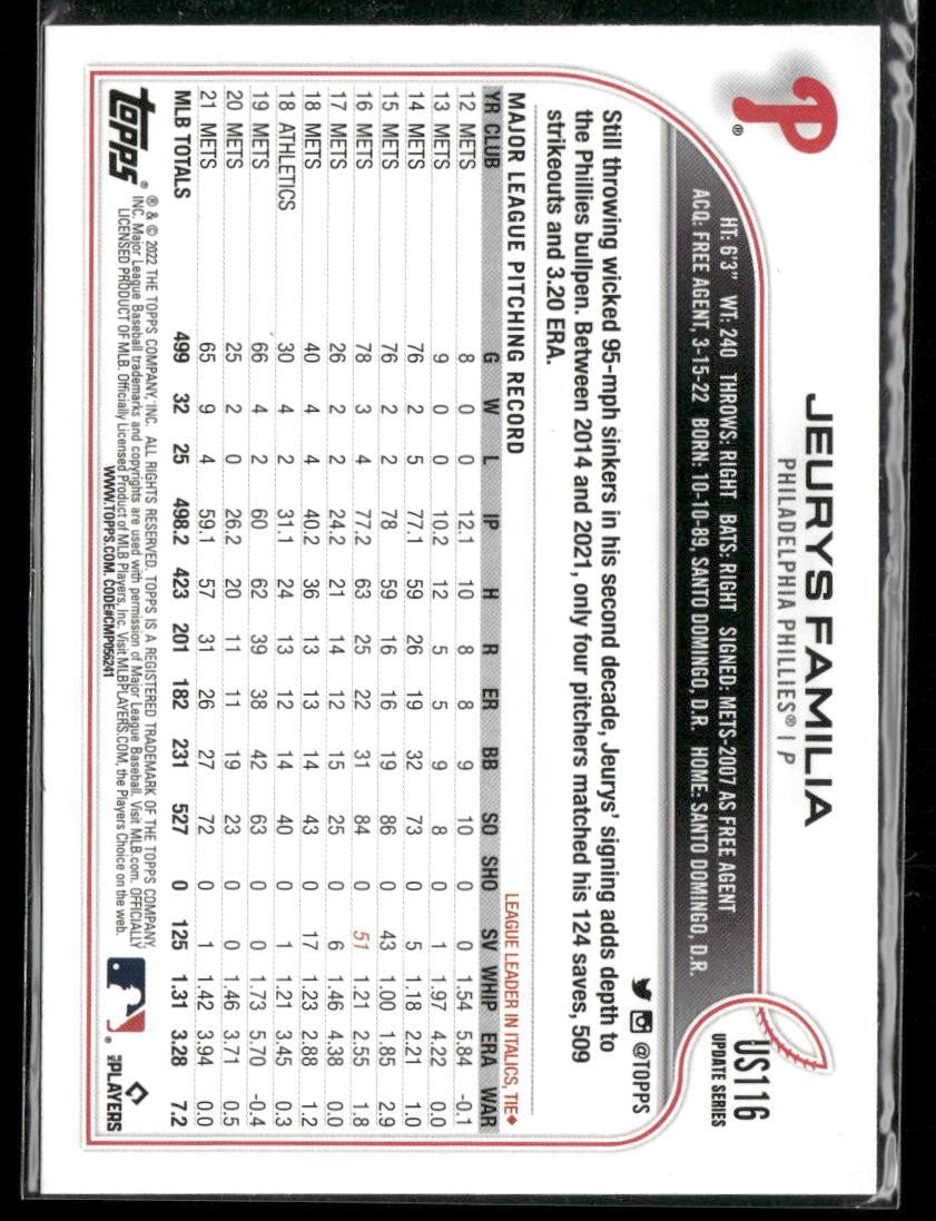 2022 Topps Update #US116 Jeurys Familia