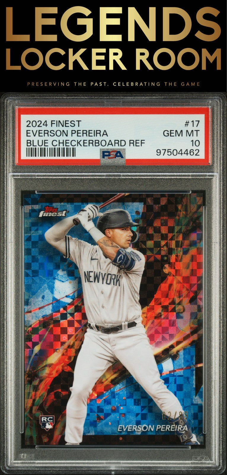 2024 Topps Finest #17 Everson Pereira Blue Checkerboard Ref PSA 10